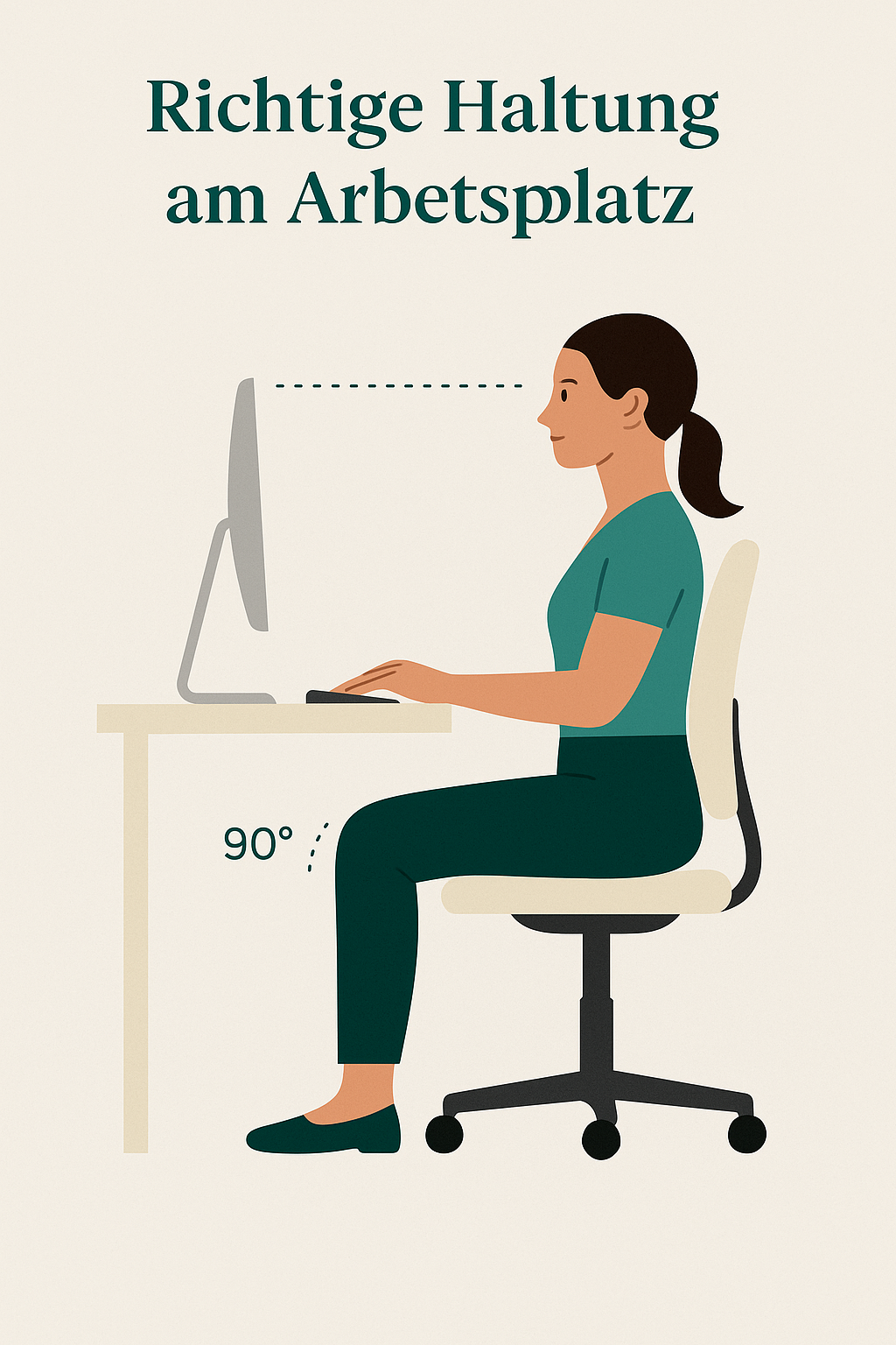 Richtige Haltung am Arbeitsplatz
